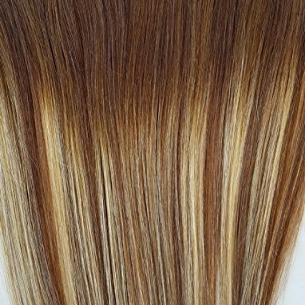 18" 100% Clip in Human Hair Extensions 7Pcs,14 clips # T2-6/613 - Picture 3 of 3